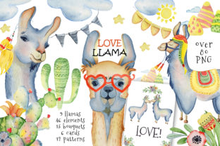 Cute Llamas Watercolor Animals Clipart Guide