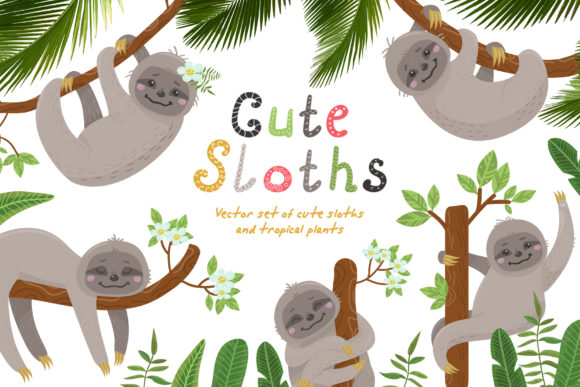Cute Sloths and Tropical Plants: A Creative Design Resource for Modern Designers