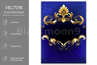 Elevating Visual Identity with the Blue Luxury Banner and Vintage Ornamental Design