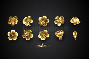 Golden Sakura Flowers: Elevating Design Projects with Premium Assets