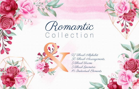 Romantic Watercolor Flowers Collection for Design