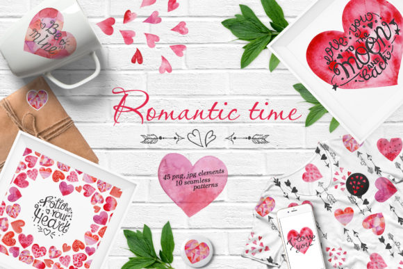 Watercolor Valentine's Day Set: A Creative Resource for Romantic Designs