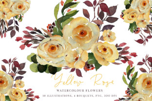 Watercolour Yellow Rose: Versatile Floral Clip Art